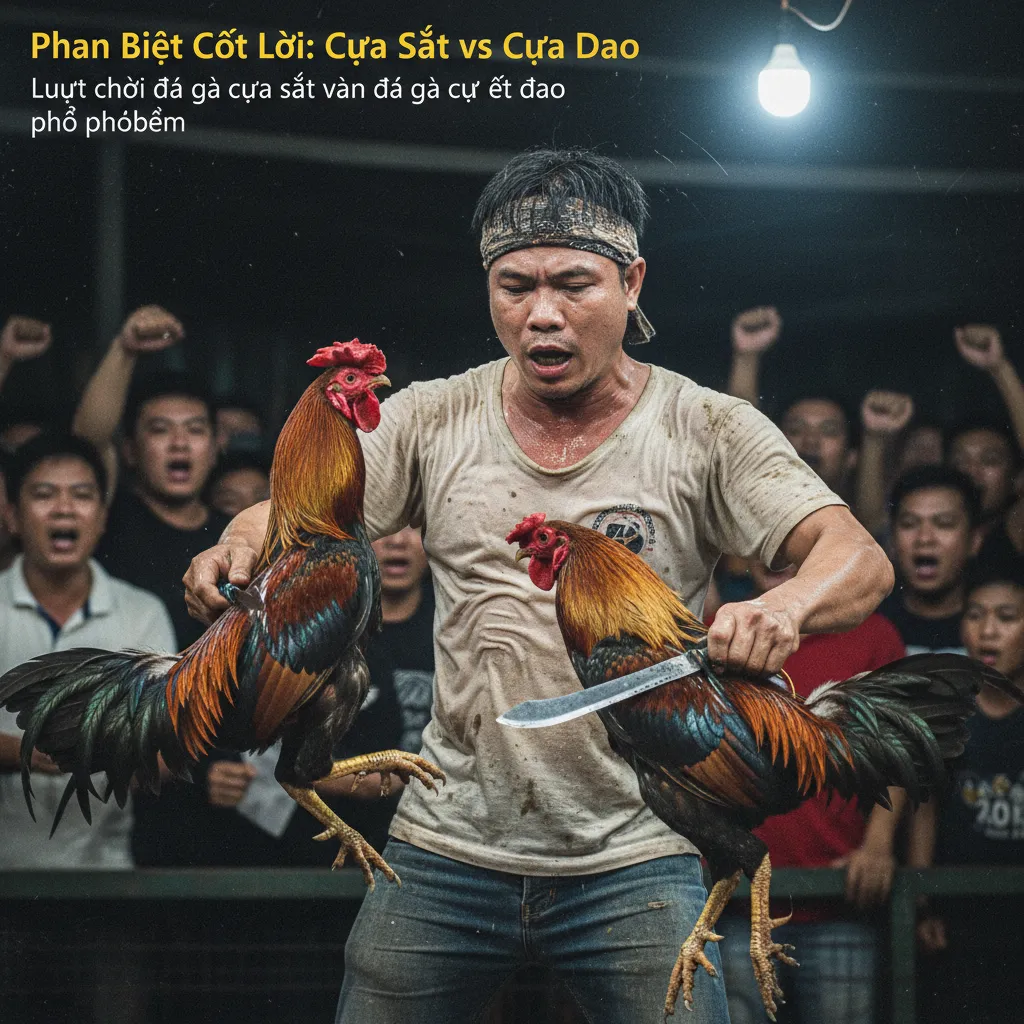 Cận cảnh cựa dao được gắn vào chân gà chiến