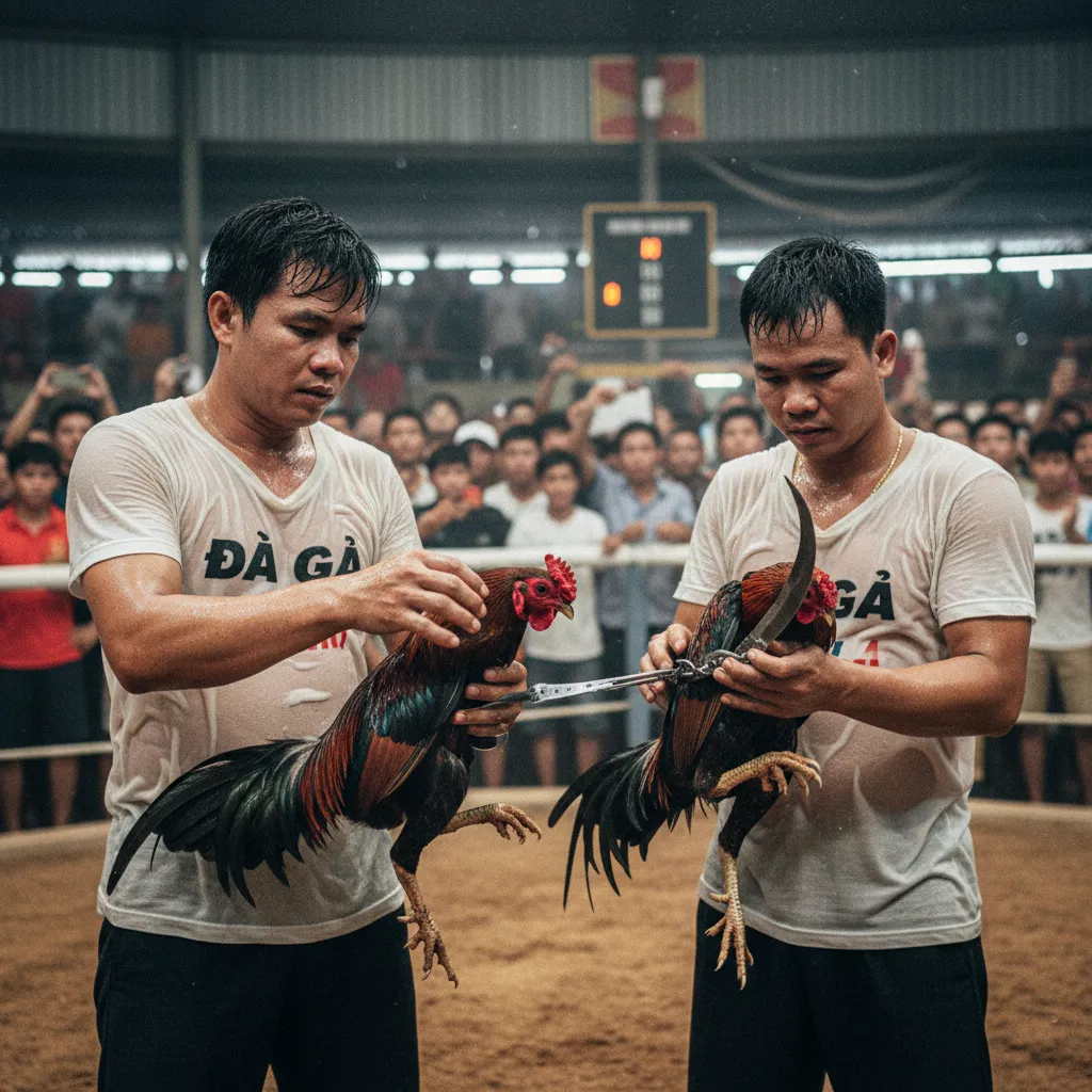 Không khí tại một trường gà Thomo chuyên nghiệp